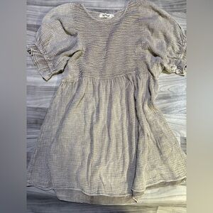 Three Bird Nest Textured Beige Linen Dress